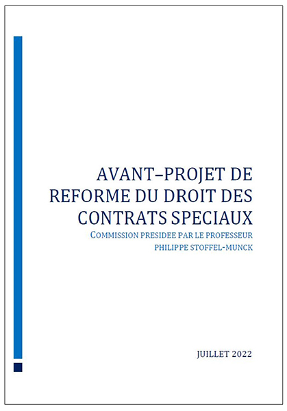 Consultation sur l’avant-projet de réforme du droit des contrats